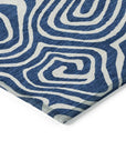 LOOMLAN Rugs Evalora Blue Washable Indoor-Outdoor Rug