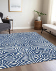 LOOMLAN Rugs Evalora Blue Washable Indoor-Outdoor Rug