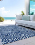 LOOMLAN Rugs Evalora Blue Washable Indoor-Outdoor Rug
