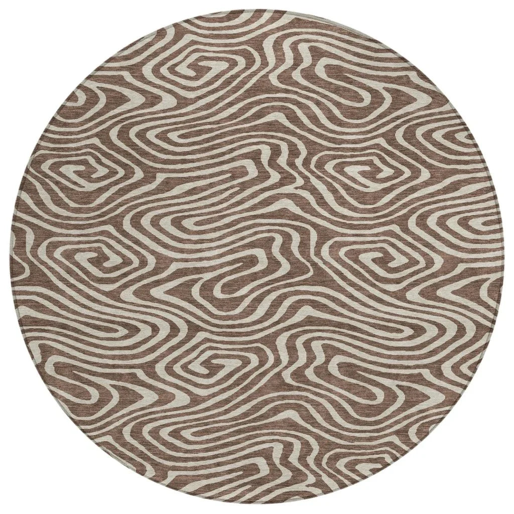 LOOMLAN Rugs Evalora Brown Washable Indoor-Outdoor Rug