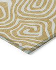 LOOMLAN Rugs Evalora Gold Washable Indoor-Outdoor Rug