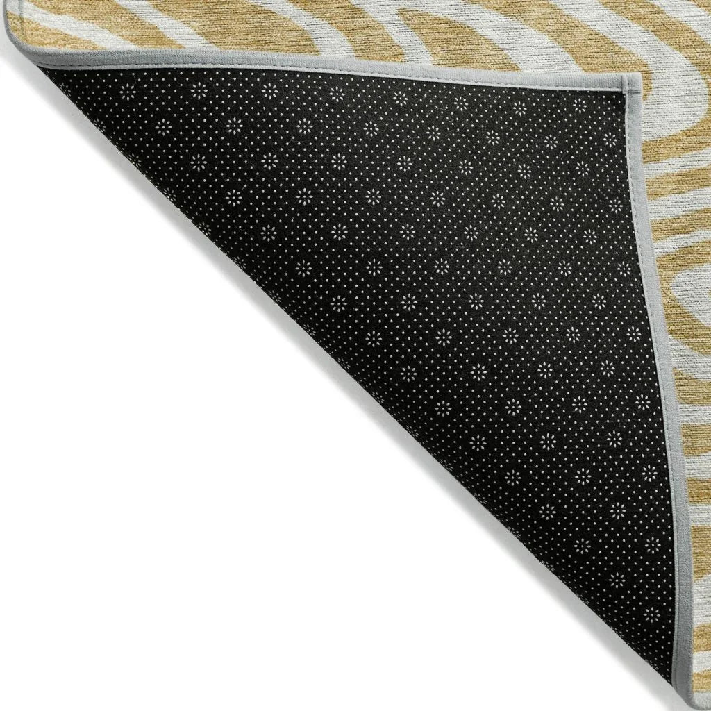 LOOMLAN Rugs Evalora Gold Washable Indoor-Outdoor Rug