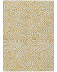 LOOMLAN Rugs Evalora Gold Washable Indoor-Outdoor Rug