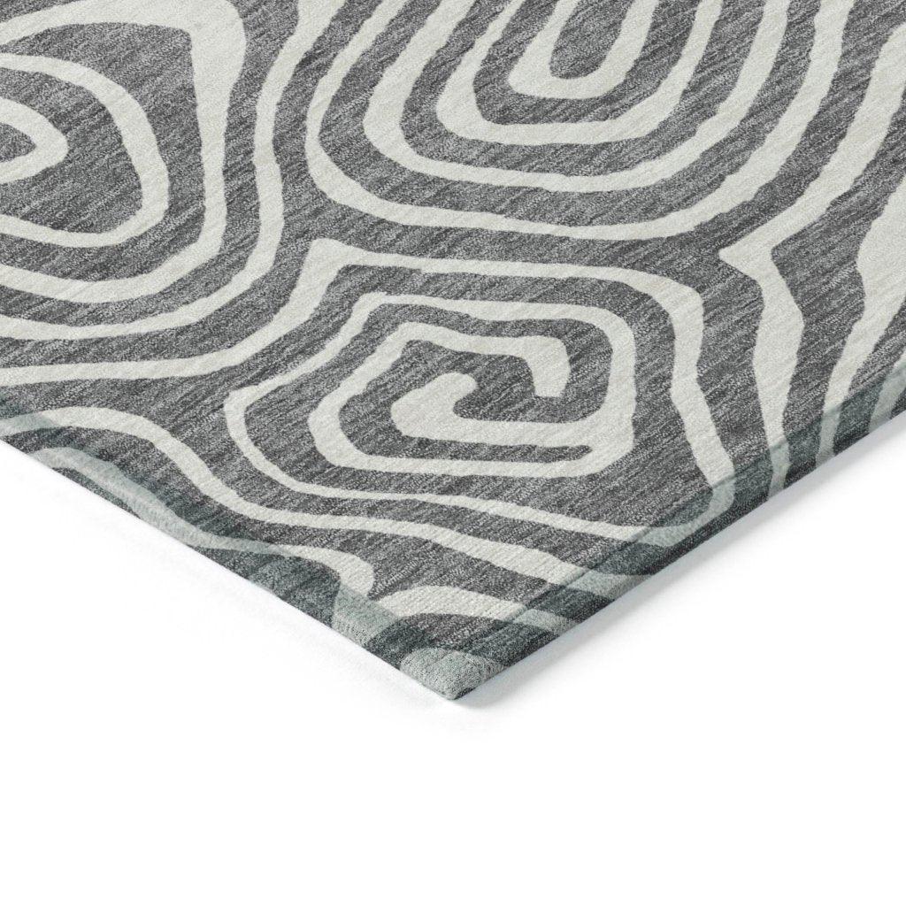 LOOMLAN Rugs Evalora Gray Washable Indoor-Outdoor Rug