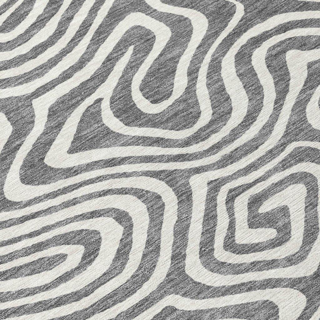 LOOMLAN Rugs Evalora Gray Washable Indoor-Outdoor Rug