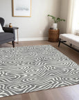 LOOMLAN Rugs Evalora Gray Washable Indoor-Outdoor Rug
