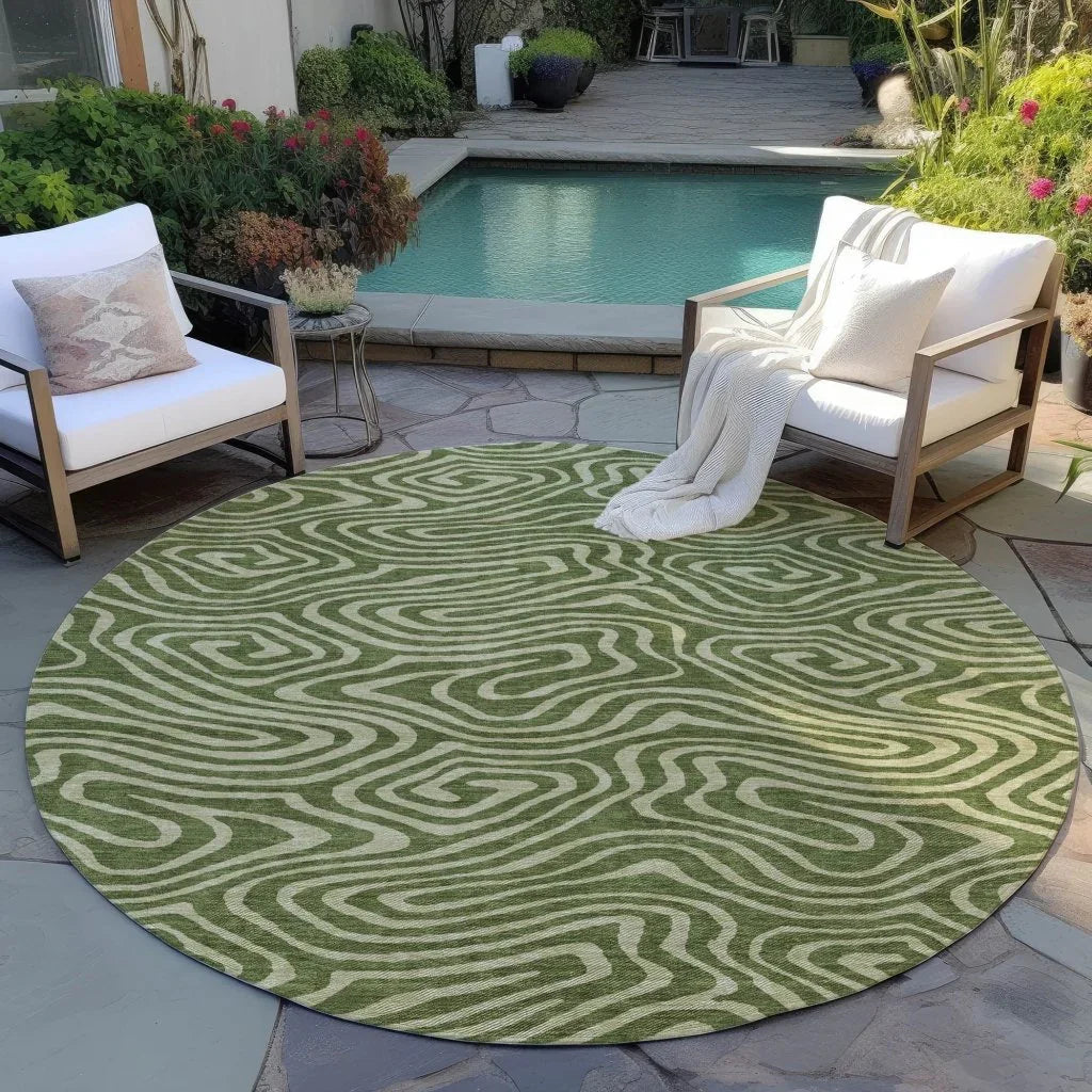 LOOMLAN Rugs Evalora Green Washable Indoor-Outdoor Rug