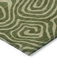 LOOMLAN Rugs Evalora Green Washable Indoor-Outdoor Rug