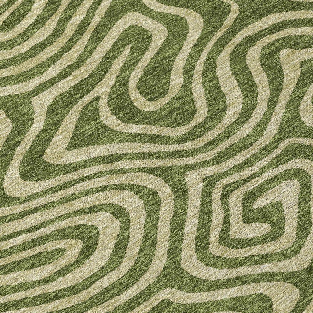 LOOMLAN Rugs Evalora Green Washable Indoor-Outdoor Rug