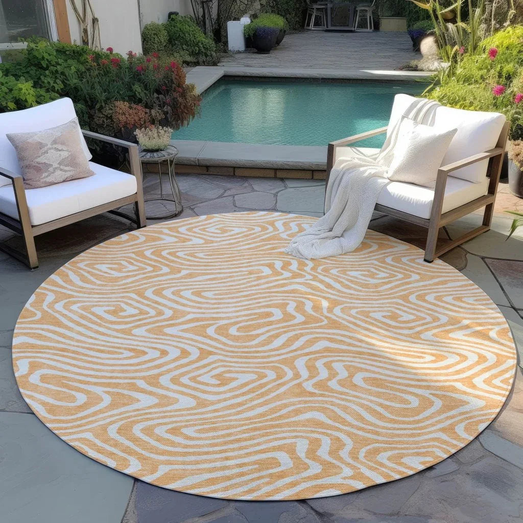 LOOMLAN Rugs Evalora Orange Washable Indoor-Outdoor Rug