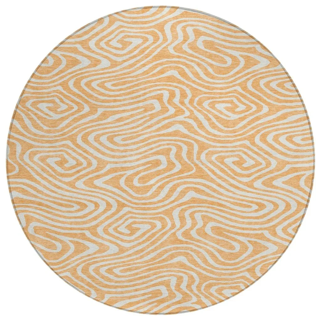LOOMLAN Rugs Evalora Orange Washable Indoor-Outdoor Rug