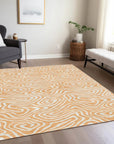 LOOMLAN Rugs Evalora Orange Washable Indoor-Outdoor Rug