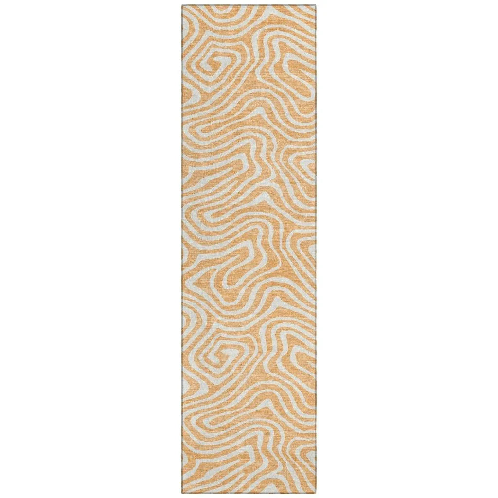LOOMLAN Rugs Evalora Orange Washable Indoor-Outdoor Rug