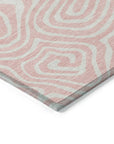 LOOMLAN Rugs Evalora Pink Washable Indoor-Outdoor Rug