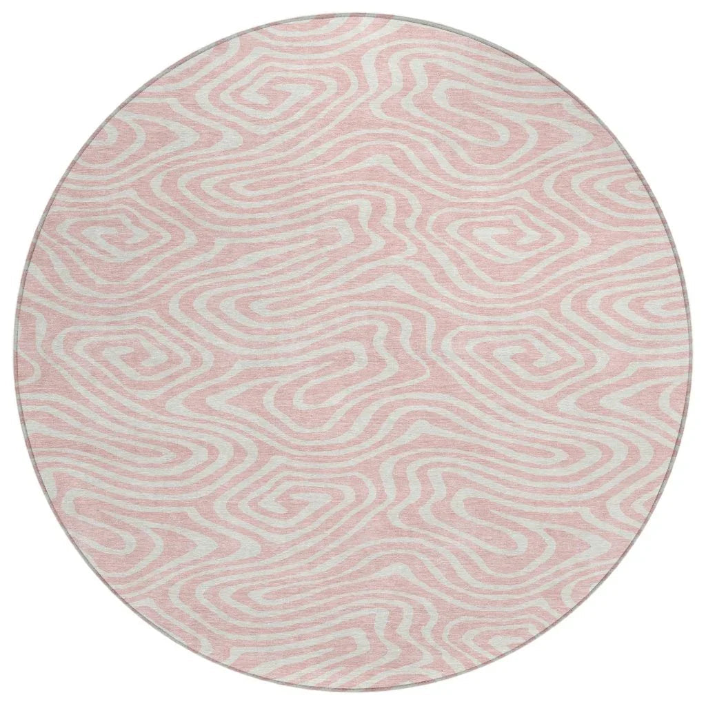 LOOMLAN Rugs Evalora Pink Washable Indoor-Outdoor Rug