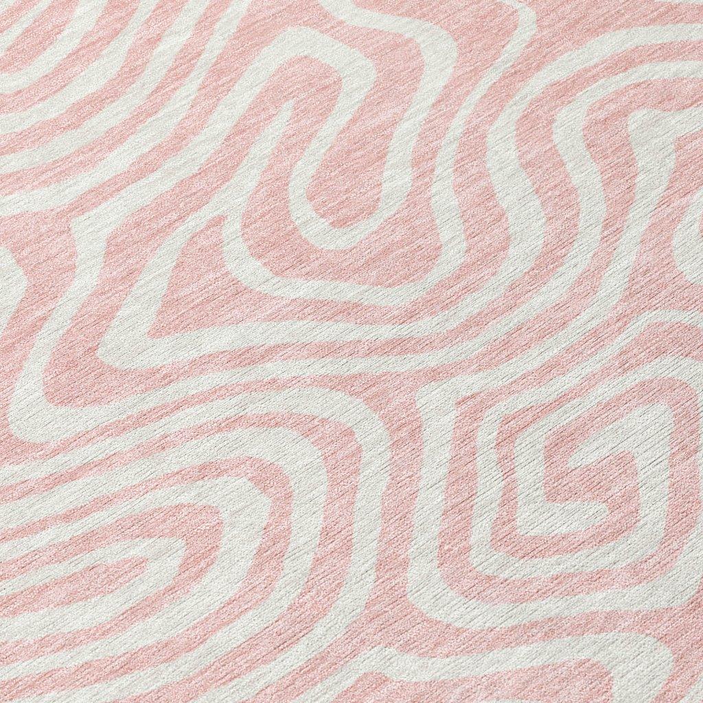 LOOMLAN Rugs Evalora Pink Washable Indoor-Outdoor Rug