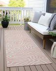 LOOMLAN Rugs Evalora Pink Washable Indoor-Outdoor Rug