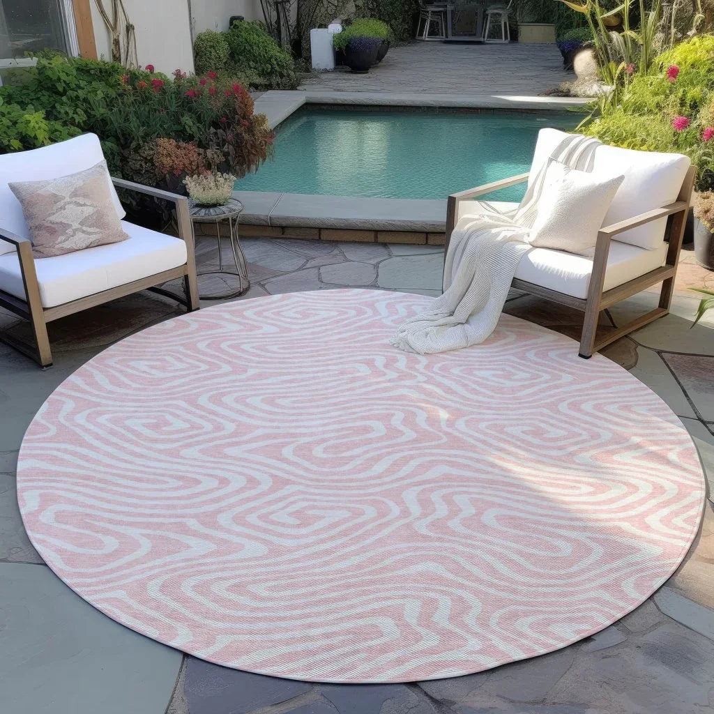 LOOMLAN Rugs Evalora Pink Washable Indoor-Outdoor Rug