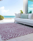 LOOMLAN Rugs Evalora Purple Washable Indoor-Outdoor Rug