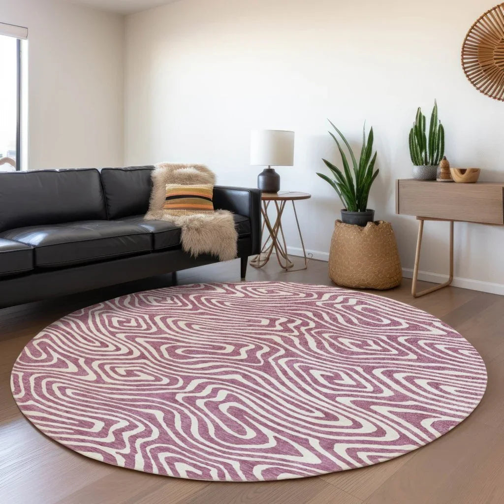 LOOMLAN Rugs Evalora Purple Washable Indoor-Outdoor Rug