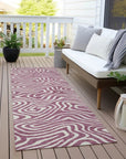 LOOMLAN Rugs Evalora Purple Washable Indoor-Outdoor Rug