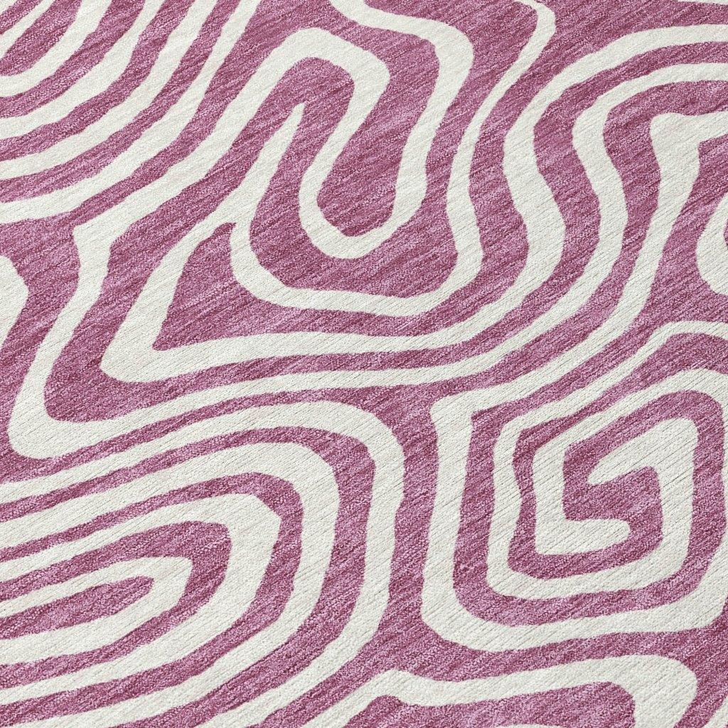 LOOMLAN Rugs Evalora Purple Washable Indoor-Outdoor Rug