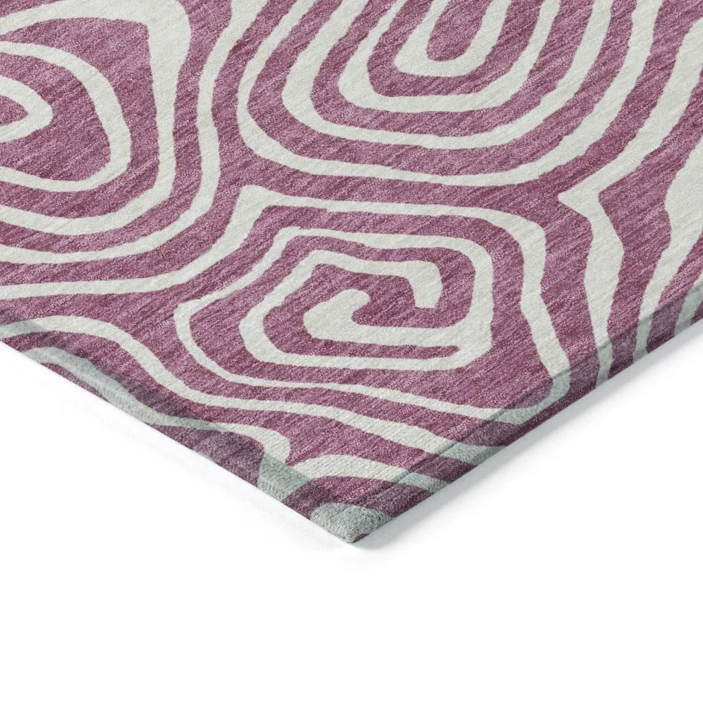 LOOMLAN Rugs Evalora Purple Washable Indoor-Outdoor Rug