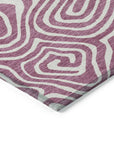 LOOMLAN Rugs Evalora Purple Washable Indoor-Outdoor Rug