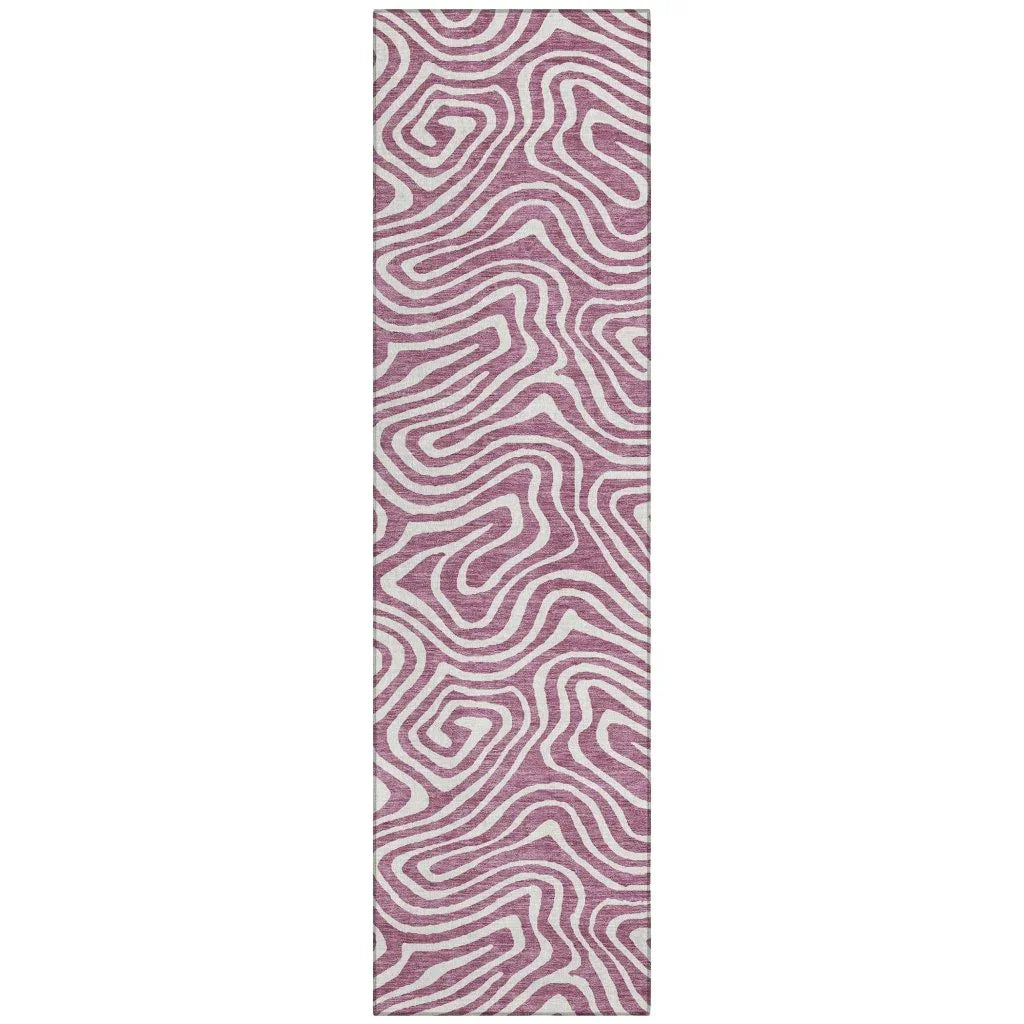 LOOMLAN Rugs Evalora Purple Washable Indoor-Outdoor Rug