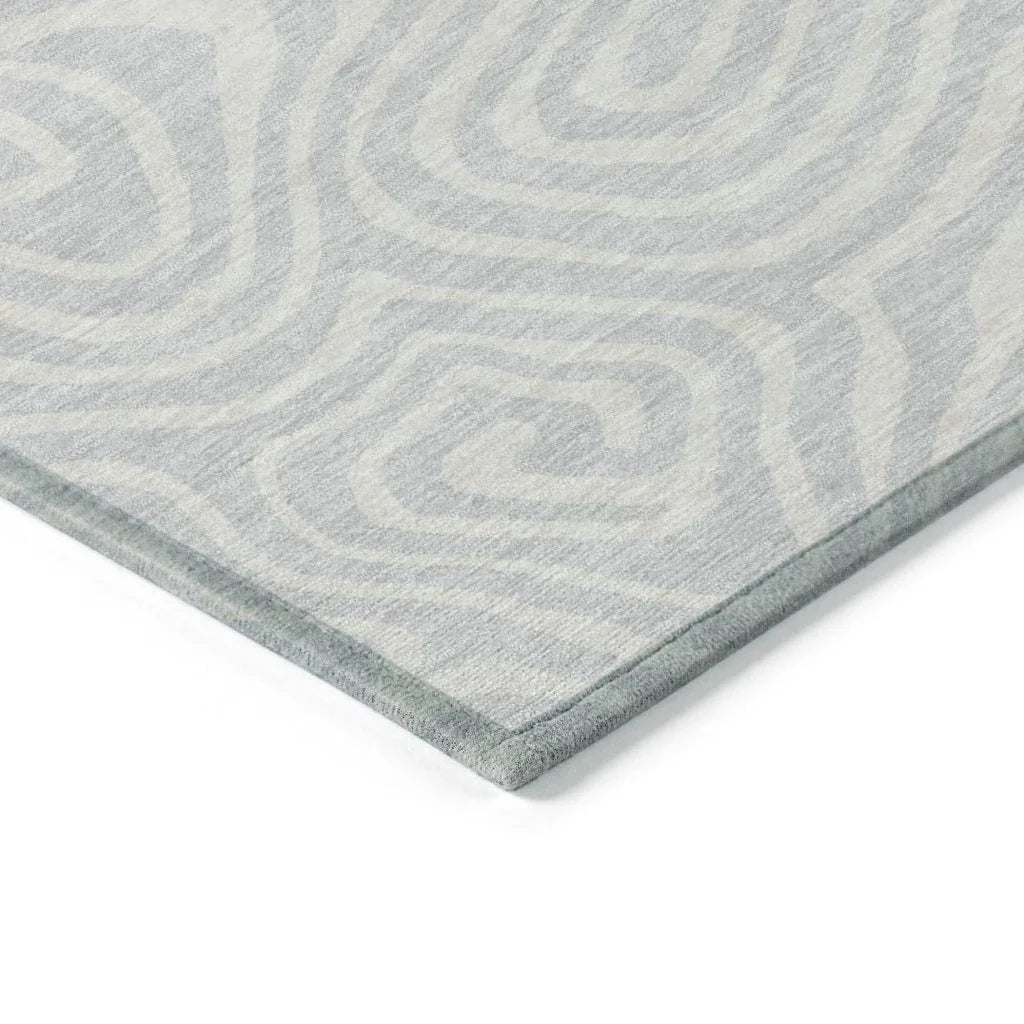 LOOMLAN Rugs Evalora Silver Washable Indoor-Outdoor Rug