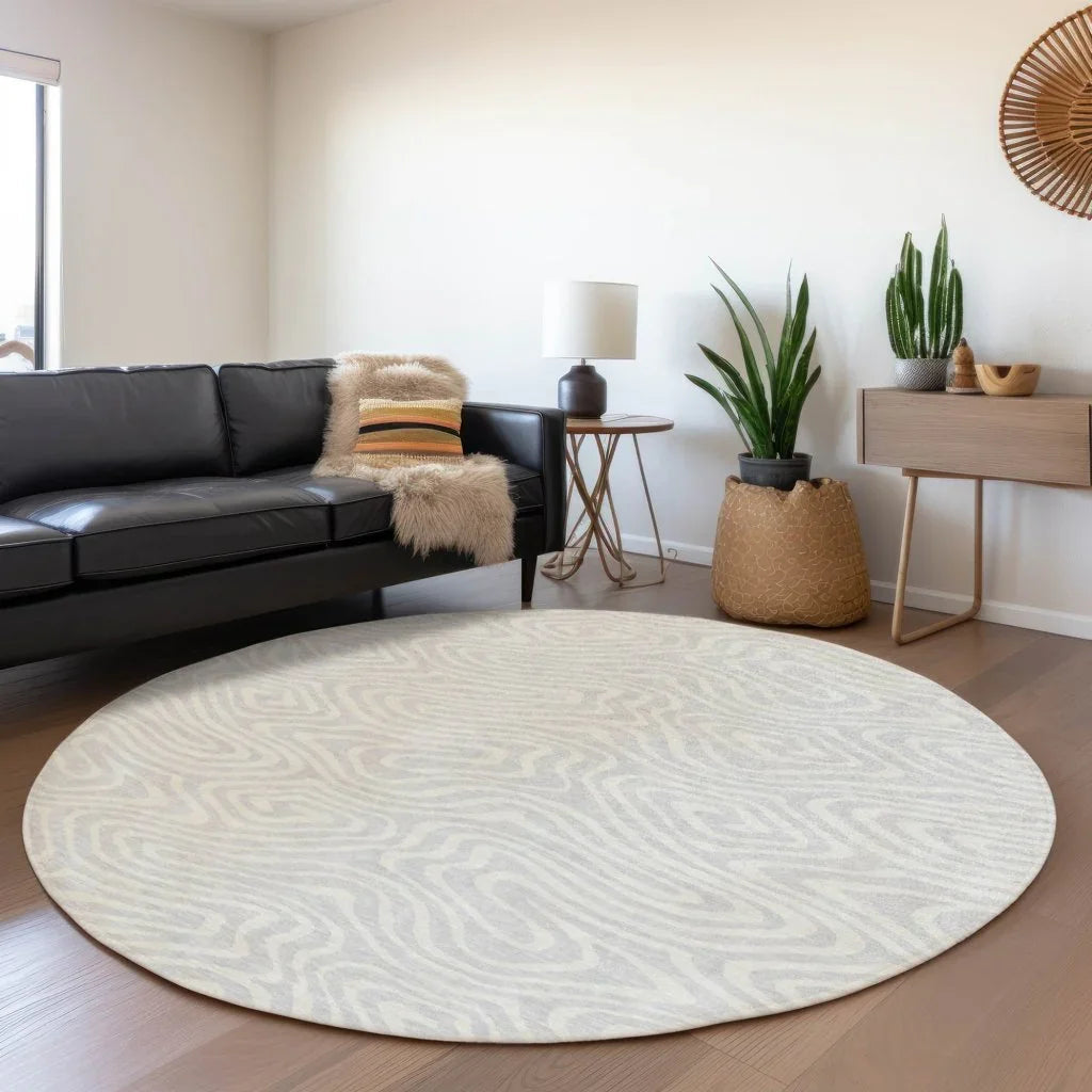 LOOMLAN Rugs Evalora Silver Washable Indoor-Outdoor Rug