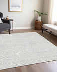 LOOMLAN Rugs Evalora Silver Washable Indoor-Outdoor Rug