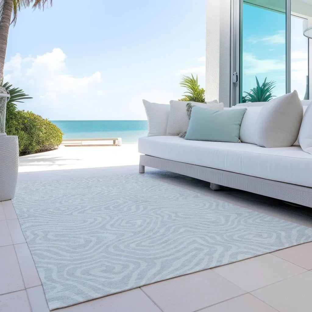 LOOMLAN Rugs Evalora Silver Washable Indoor-Outdoor Rug