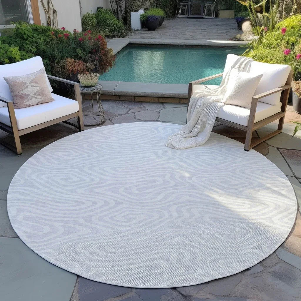 LOOMLAN Rugs Evalora Silver Washable Indoor-Outdoor Rug