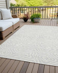 LOOMLAN Rugs Evalora Silver Washable Indoor-Outdoor Rug