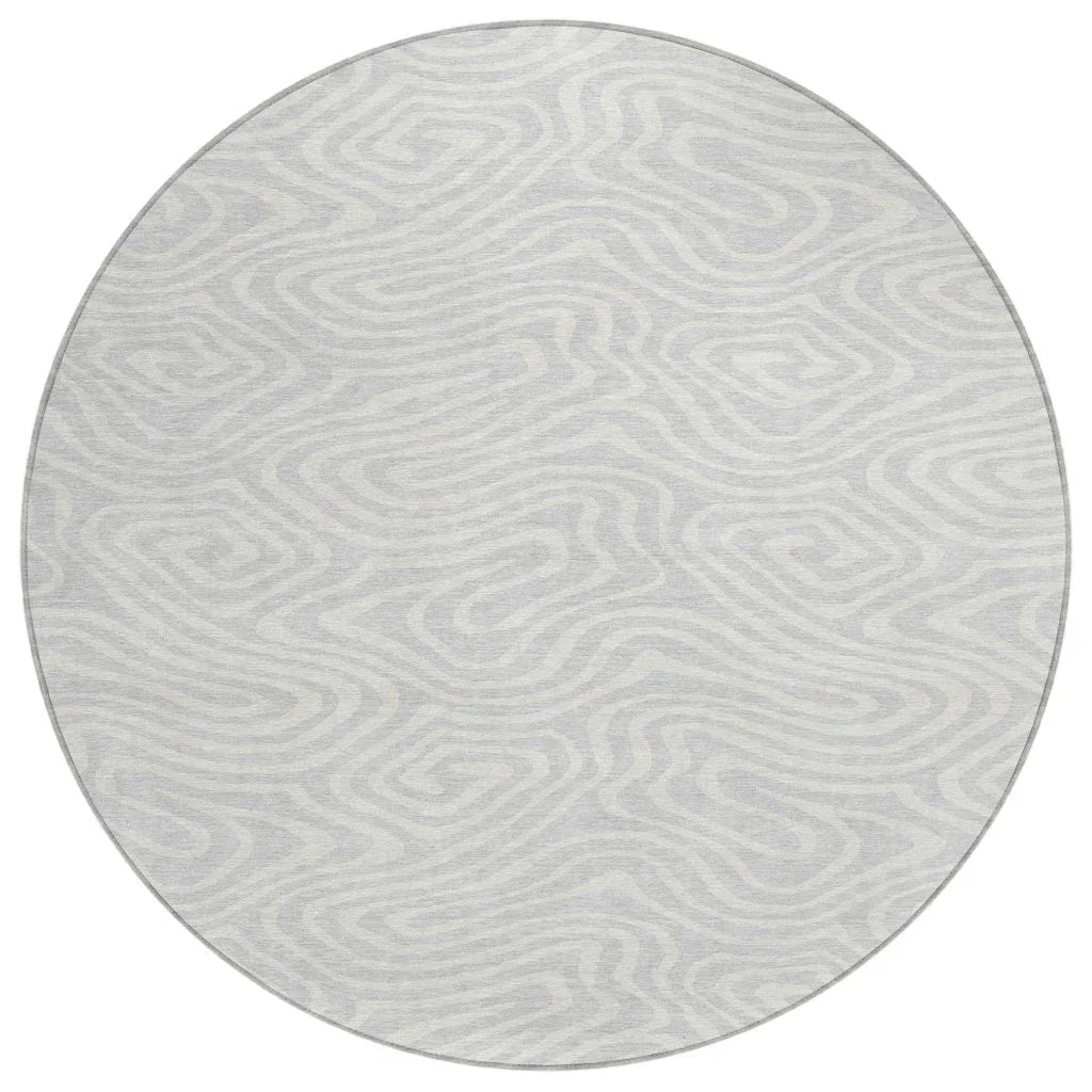 LOOMLAN Rugs Evalora Silver Washable Indoor-Outdoor Rug