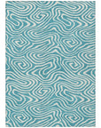 LOOMLAN Rugs Evalora Teal Washable Indoor-Outdoor Rug