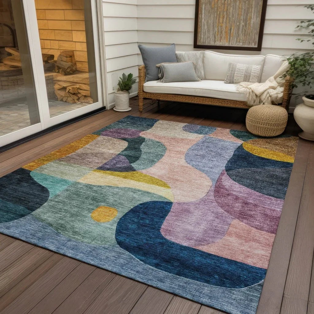 LOOMLAN Rugs Evan Green Washable Indoor-Outdoor Rug