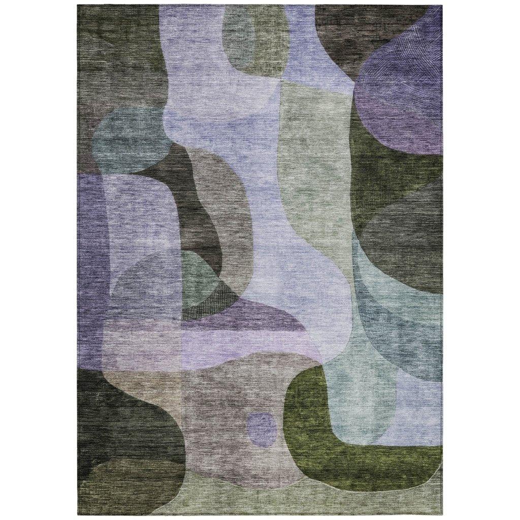 LOOMLAN Rugs Evan Olive Washable Indoor-Outdoor Rug