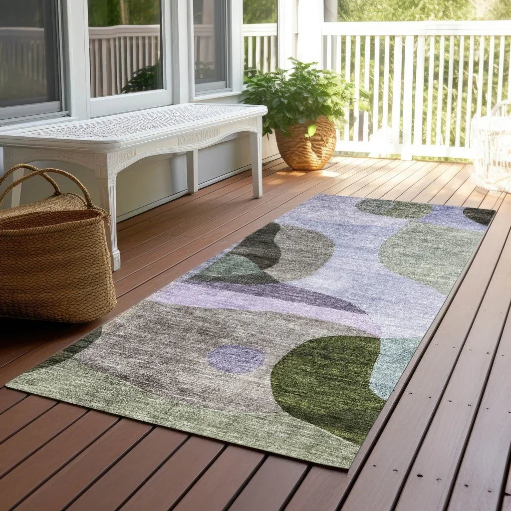 LOOMLAN Rugs Evan Olive Washable Indoor-Outdoor Rug