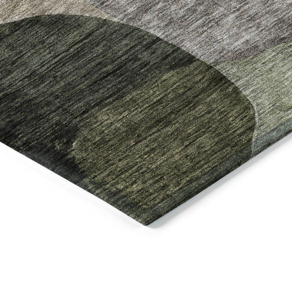 LOOMLAN Rugs Evan Olive Washable Indoor-Outdoor Rug