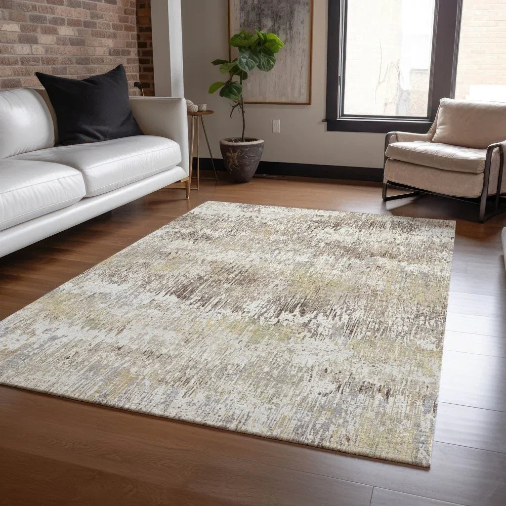 LOOMLAN Rugs Evandra Ivory Washable Indoor-Outdoor Rug