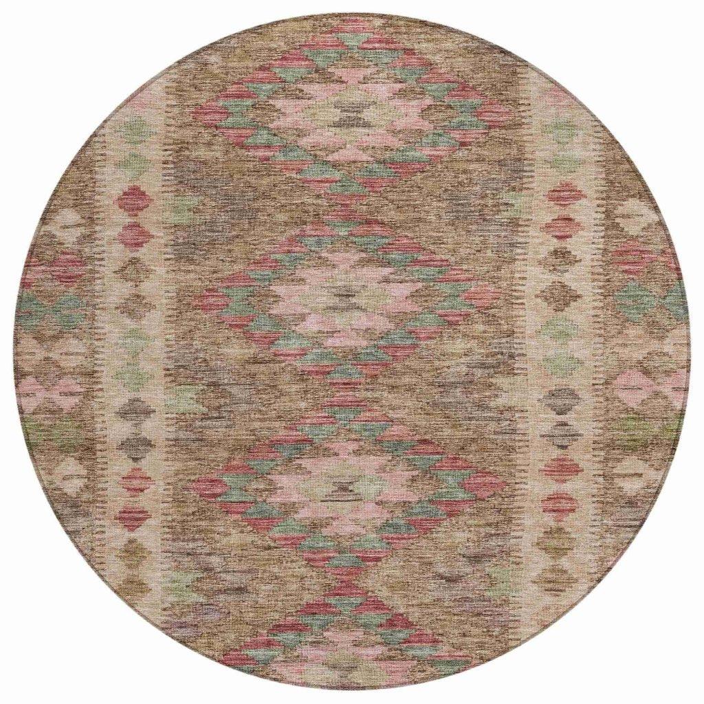 LOOMLAN Rugs Evynne Brown Washable Indoor-Outdoor Rug