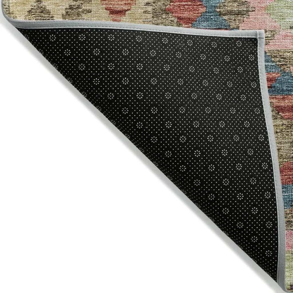 LOOMLAN Rugs Evynne Green Washable Indoor-Outdoor Rug