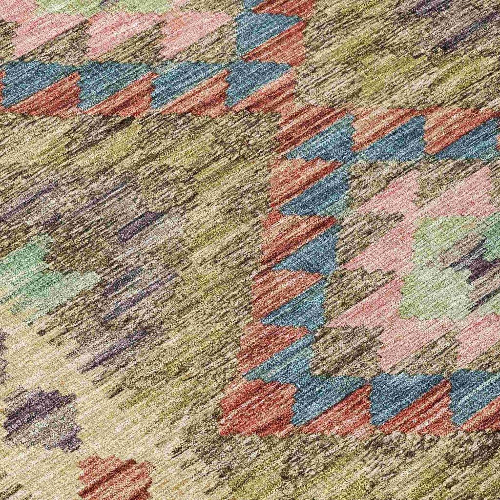 LOOMLAN Rugs Evynne Green Washable Indoor-Outdoor Rug