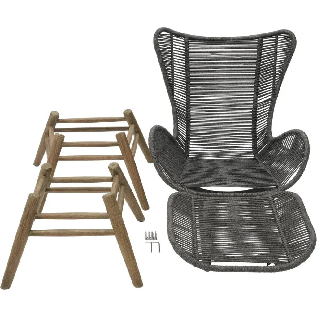 Explorer Neptune Chair &amp; Ottoman Outdoor Furniture - LOOMLAN - Seasonal Living - Outdoor Ottomans