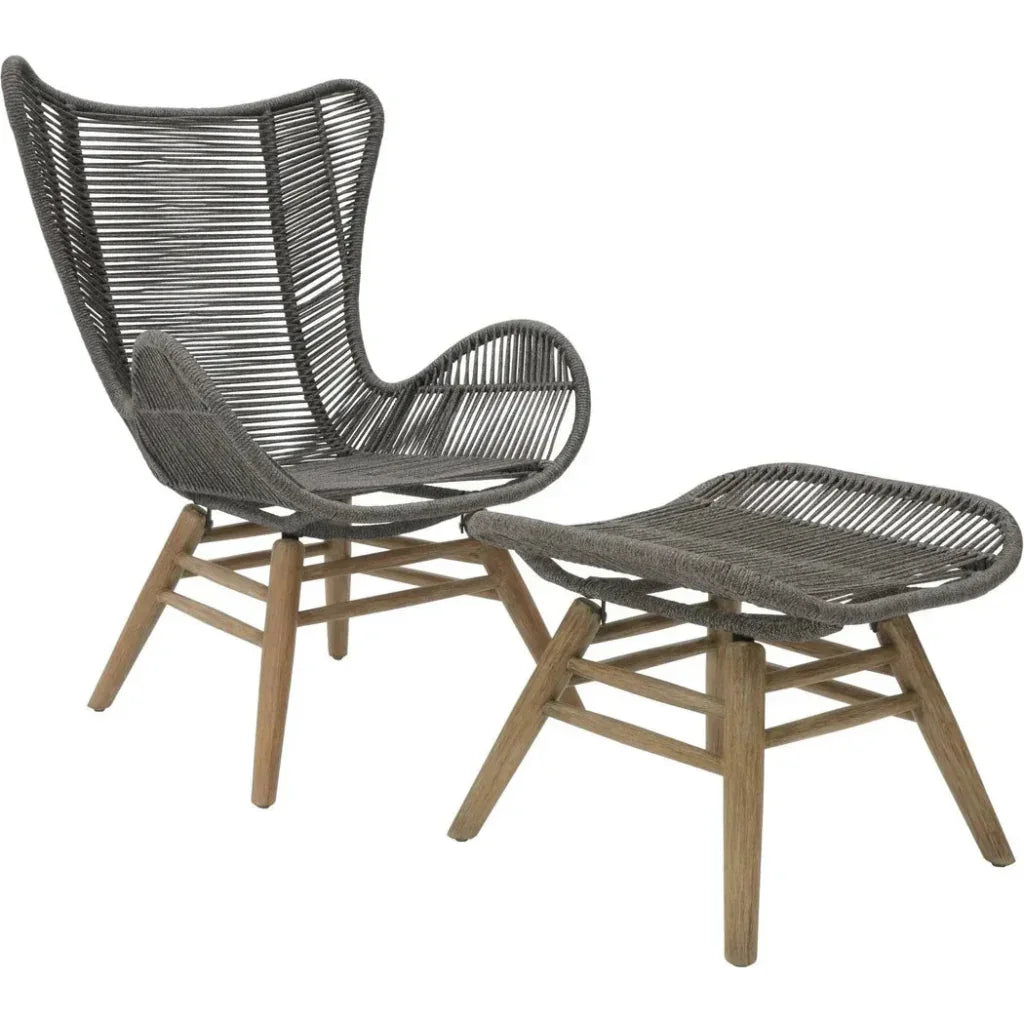 Explorer Neptune Chair &amp; Ottoman Outdoor Furniture - LOOMLAN - Seasonal Living - Outdoor Ottomans