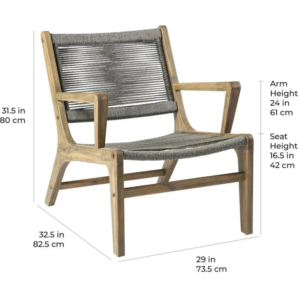 Seasonal Living Explorer Oceans  Grey Outdoor Lounge Chair