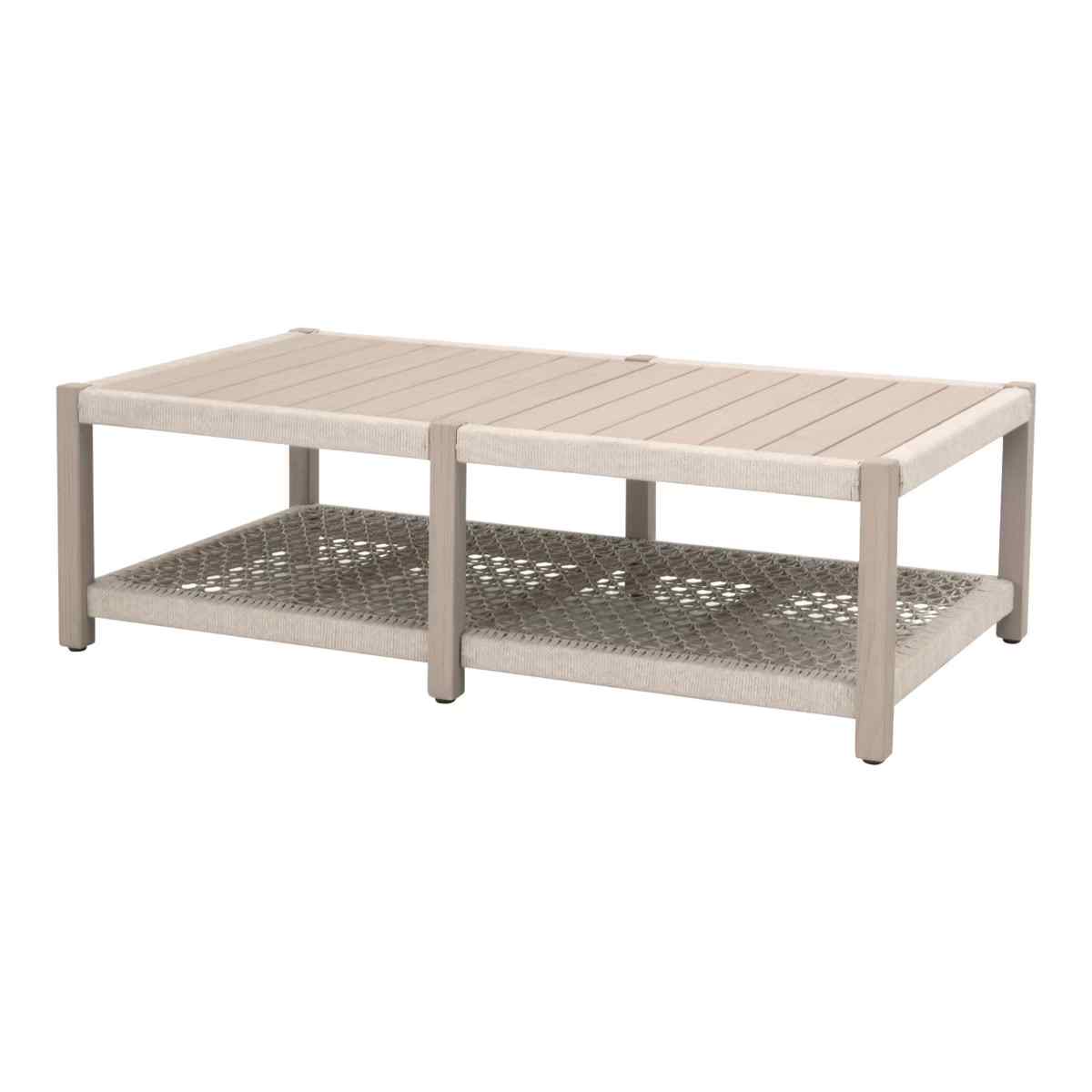 Wrap Wooden Rectangular Outdoor Coffee Table -- view 2