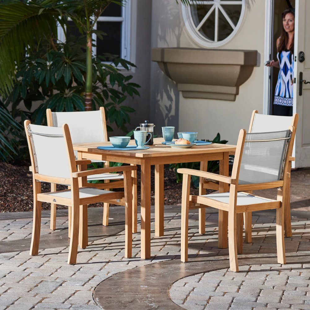 Pearl Stacking Teak Outdoor Dining Armchair 4PC -- view 16